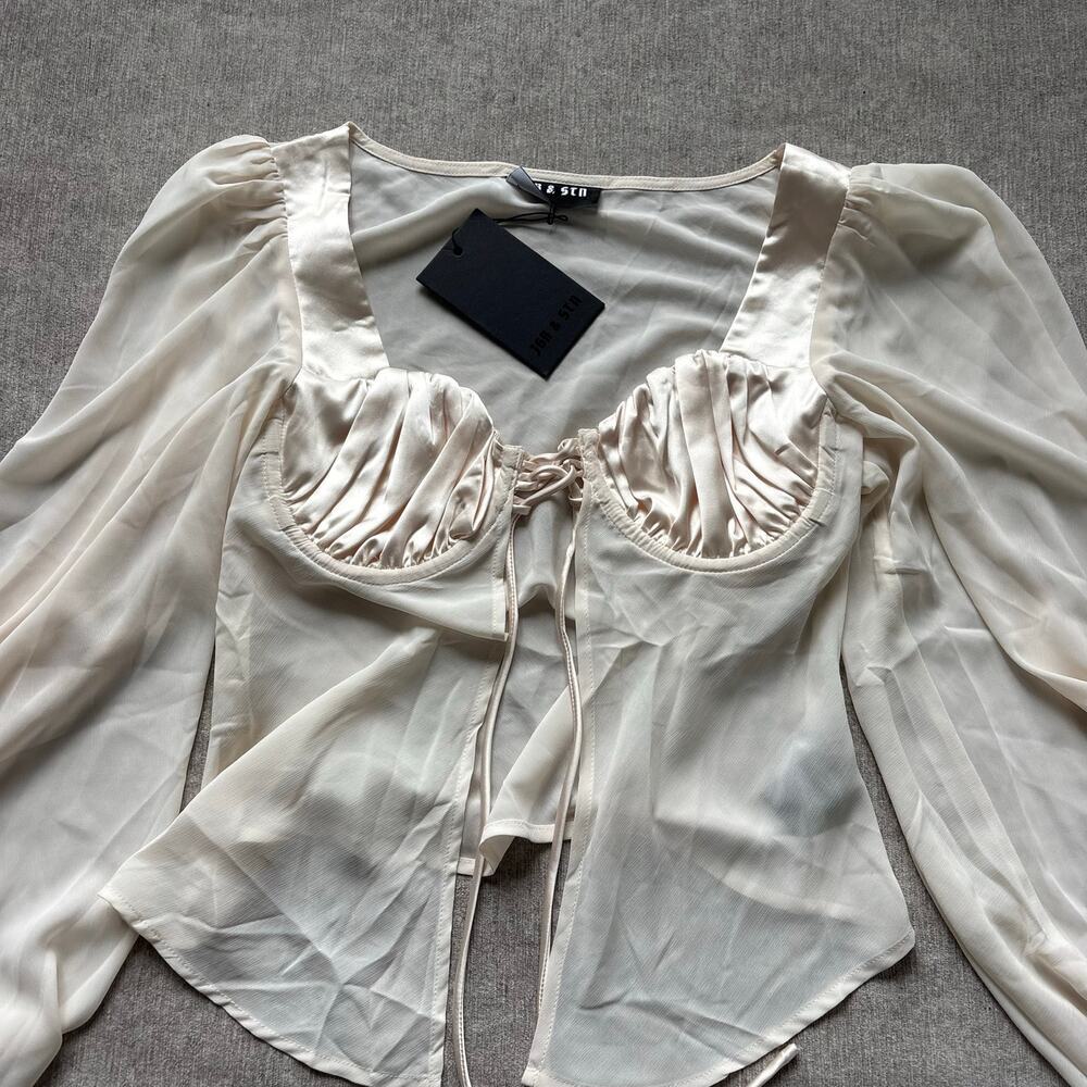 NWT Jagger & Stone Cream Blouse - Picture 3 of 7